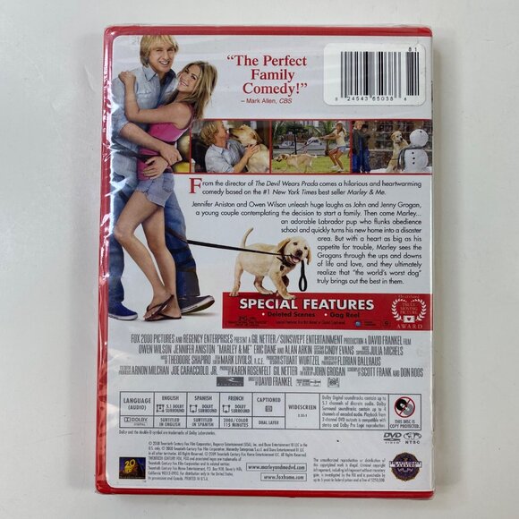 Marley & Me DVD Comedy Movie Starring Owen Wilson & Jennifer Aniston - Picture 2 of 2